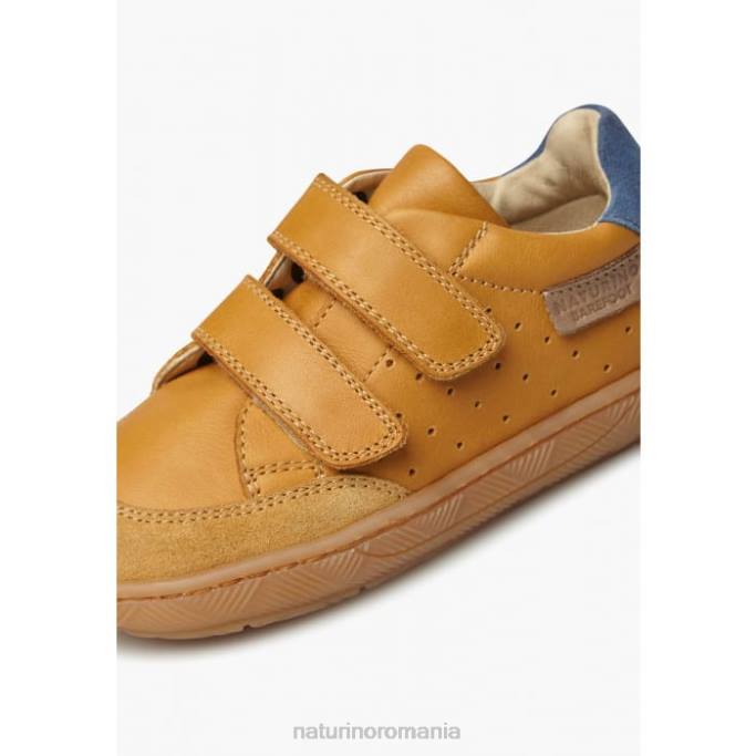 copii Naturino coniac koalitos adidași din piele nappa și piele de căprioară 4J4P389