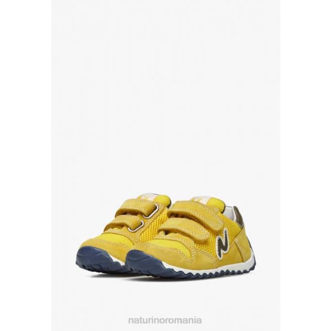copii Naturino galben sammy 2 vl. adidași din piele și material textil 4J4P381
