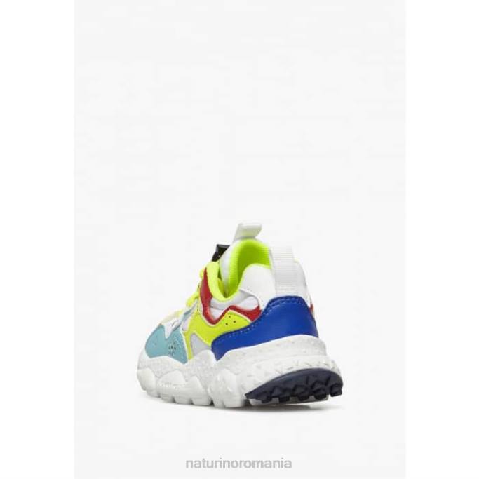 copii Naturino galben turcoaz-fluo yamano 3 junior. adidași din piele ecologică și țesătură tehnică 4J4P34