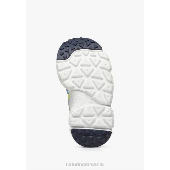 copii Naturino galben turcoaz-fluo yamano 3 junior. adidași din piele ecologică și țesătură tehnică 4J4P34