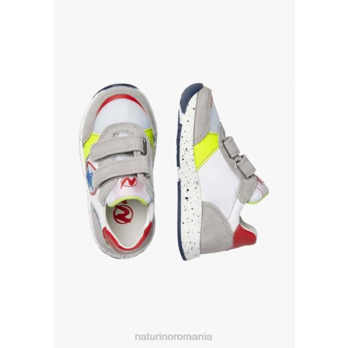 copii Naturino gri-alb jesko star vl. adidasi din piele intoarsa si stofa 4J4P511
