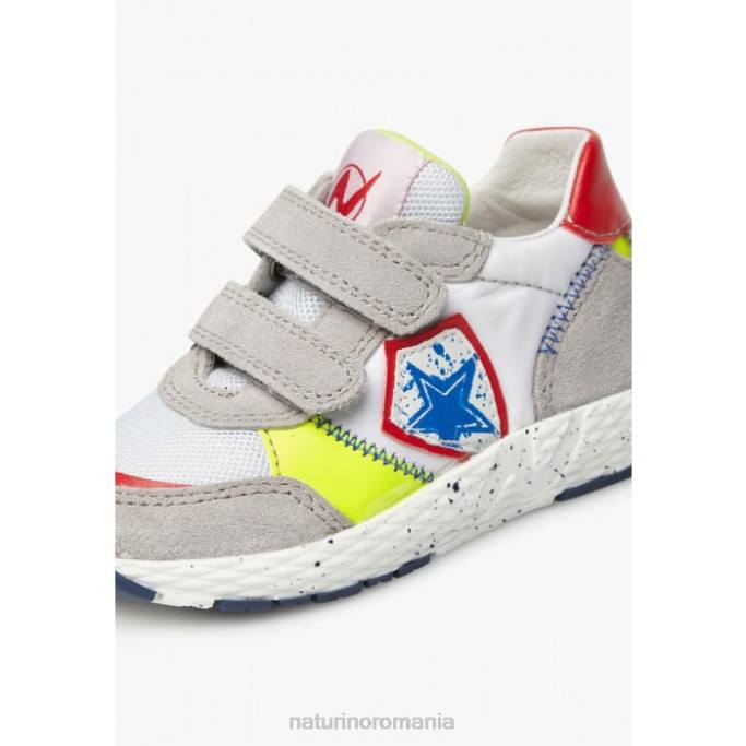 copii Naturino gri-alb jesko star vl. adidasi din piele intoarsa si stofa 4J4P511
