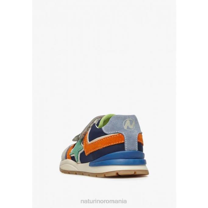 copii Naturino gri-albastru evon vl adidasi din piele intoarsa si stofa 4J4P401