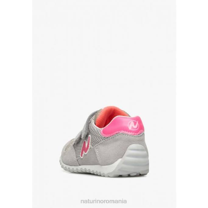 copii Naturino gri-fucsia sammy 2 vl. adidași din piele și material textil 4J4P517