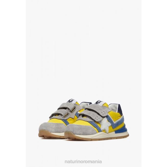 copii Naturino gri-galben evon vl adidasi din piele intoarsa si stofa 4J4P441
