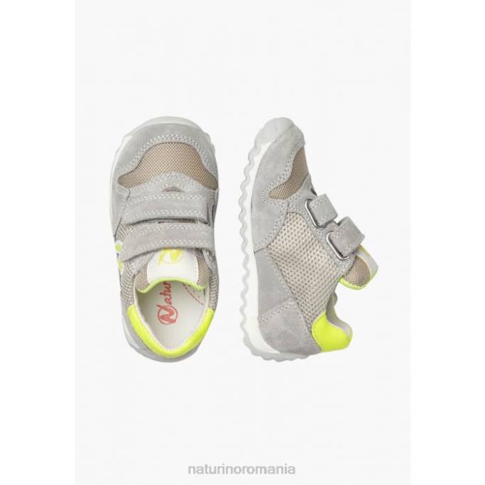 copii Naturino gri sammy 2 vl. adidași din piele și material textil 4J4P454