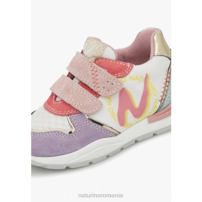 copii Naturino liliac-alb argal vl adidasi din piele intoarsa si stofa 4J4P463