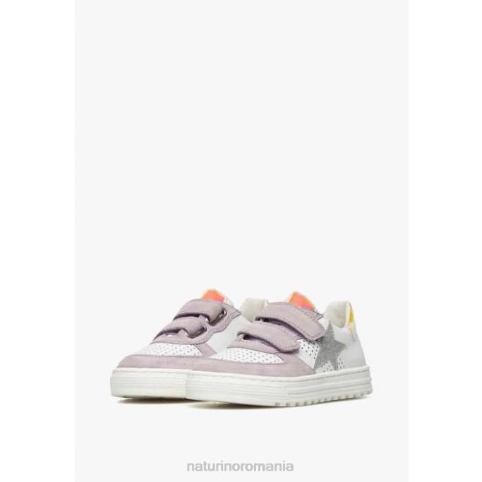 copii Naturino liliac-alb hess vl. adidași din piele și piele de căprioară 4J4P502