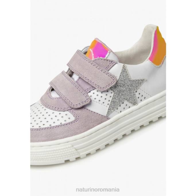 copii Naturino liliac-alb hess vl. adidași din piele și piele de căprioară 4J4P502