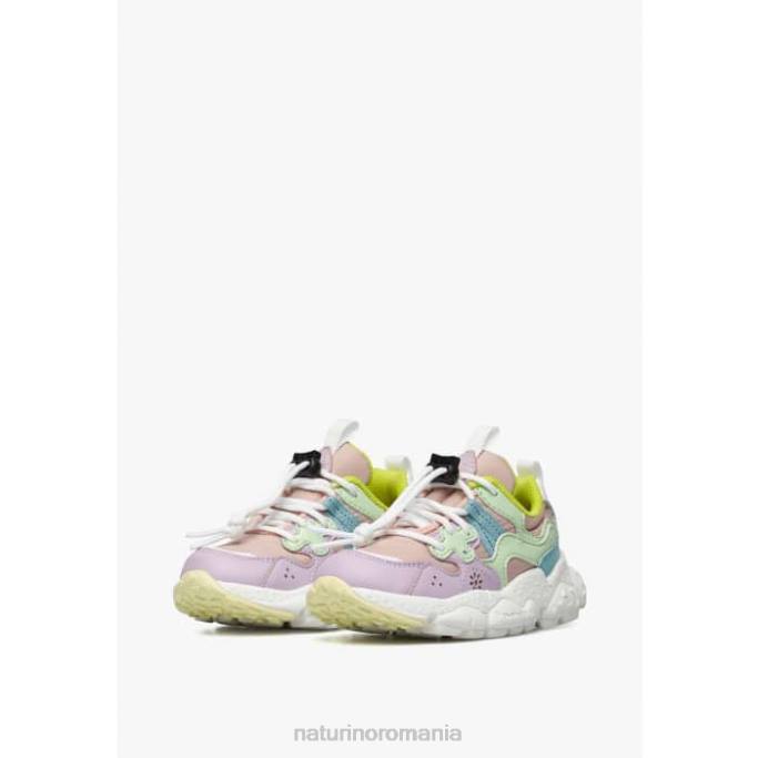 copii Naturino liliac-verde yamano 3 junior. adidași din piele ecologică și țesătură tehnică 4J4P35