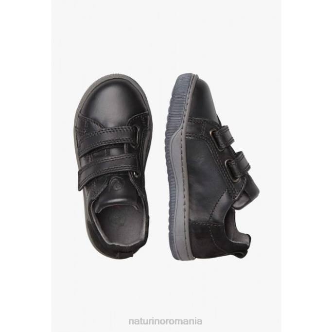 copii Naturino negru caleb vl adidași din piele nappa și piele de căprioară 4J4P523