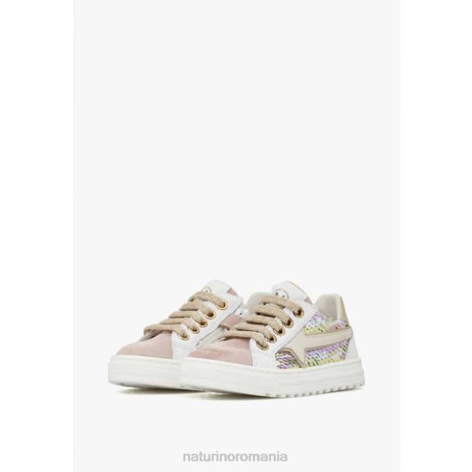 copii Naturino roz pudra fermoar blitz. adidași din piele și piele de căprioară 4J4P383