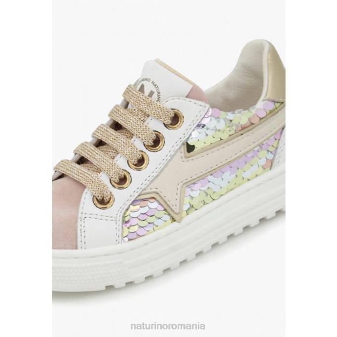 copii Naturino roz pudra fermoar blitz. adidași din piele și piele de căprioară 4J4P383