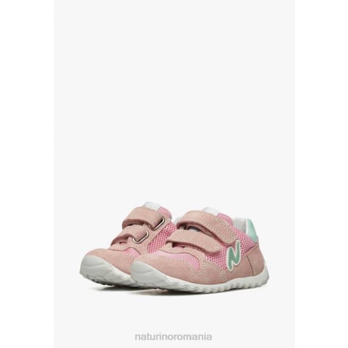 copii Naturino roz sammy 2 vl. adidași din piele și material textil 4J4P428
