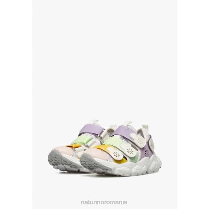 copii Naturino roz-verde ray junior vl. adidași din piele ecologică și material textil 4J4P31