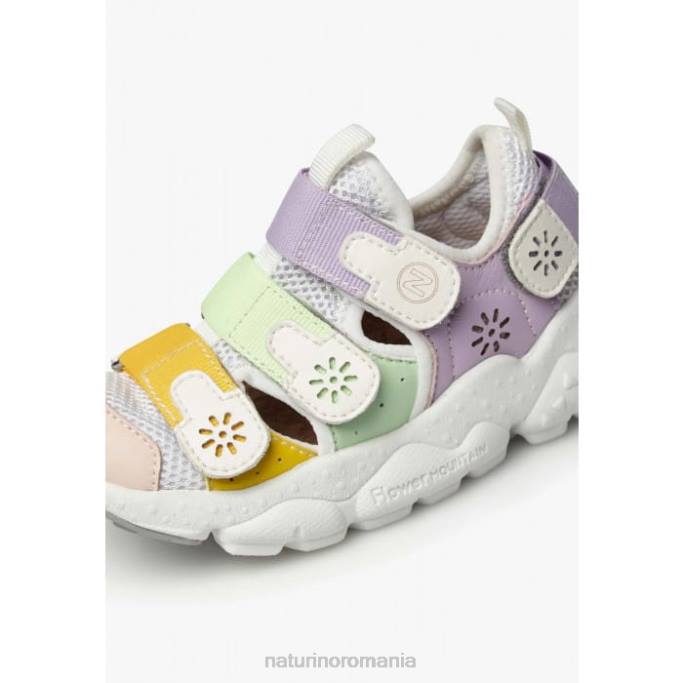 copii Naturino roz-verde ray junior vl. adidași din piele ecologică și material textil 4J4P31