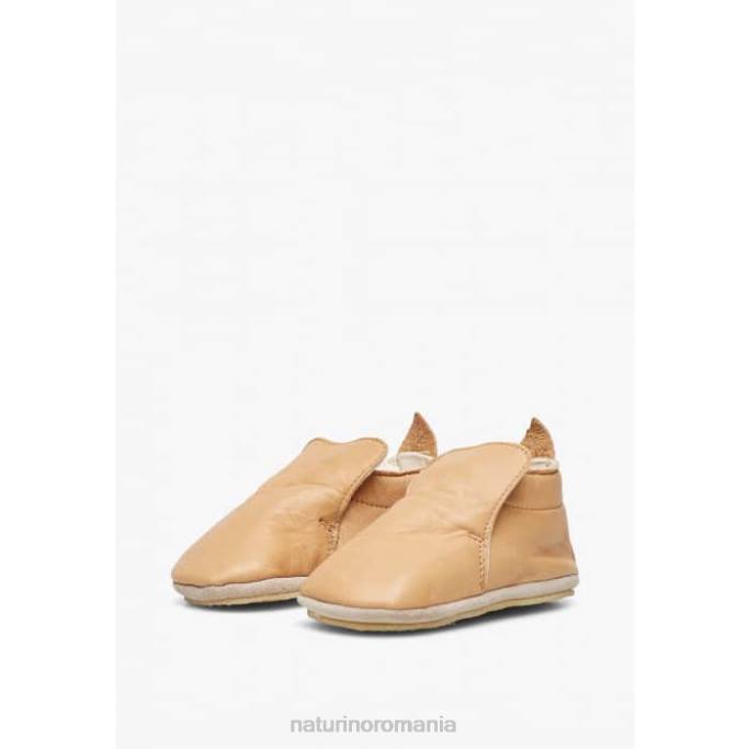 bebelus Naturino bej plumard pantofi de pătuț din piele nappa 4J4P2
