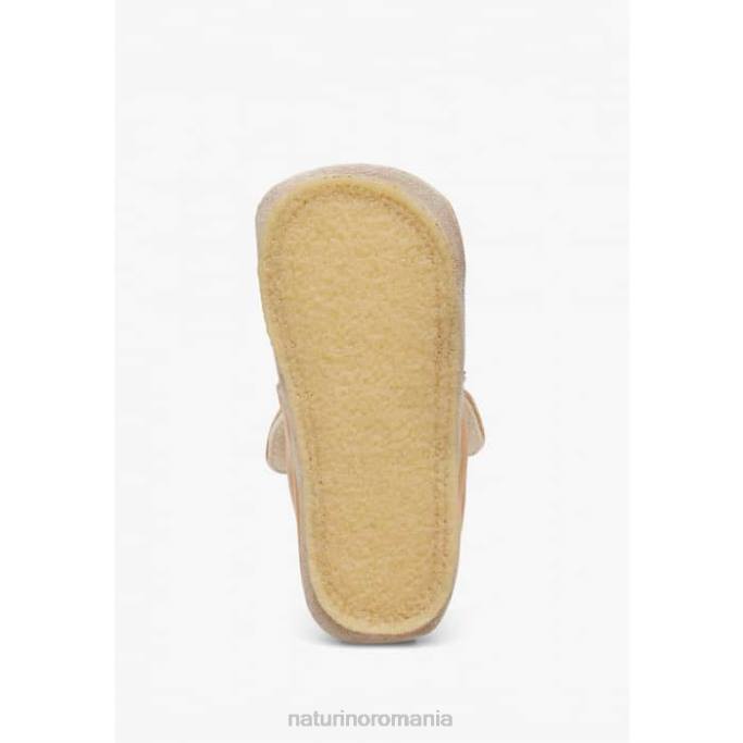 bebelus Naturino bej plumard pantofi de pătuț din piele nappa 4J4P2