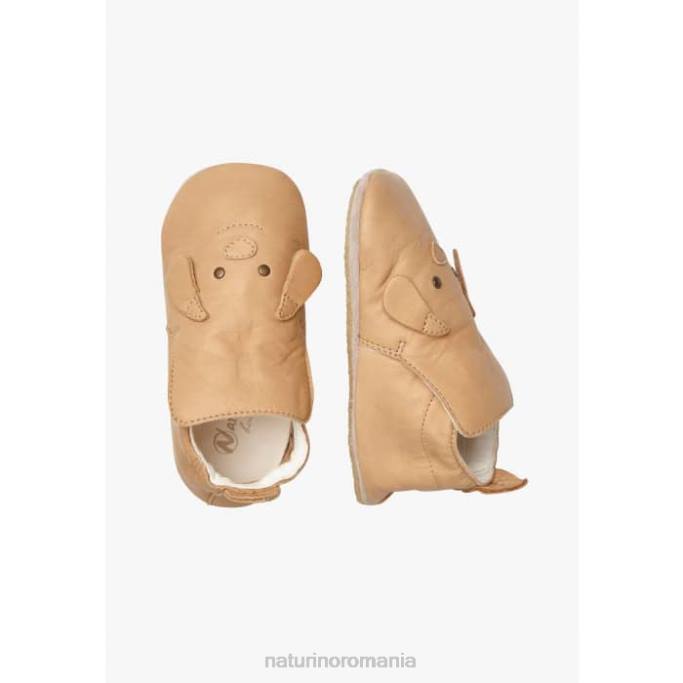 bebelus Naturino căprui dlin pantofi de pătuț cu plasture pentru cățeluș 4J4P9