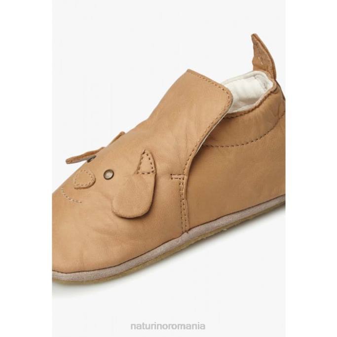 bebelus Naturino căprui dlin pantofi de pătuț cu plasture pentru cățeluș 4J4P9