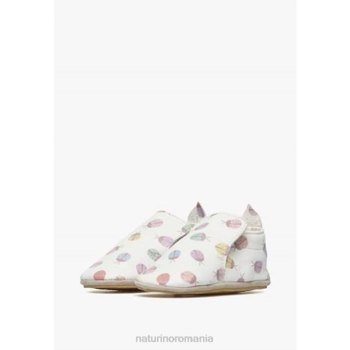 bebelus Naturino cremă plumard pantofi de patut cu imprimeu de buburuza 4J4P6