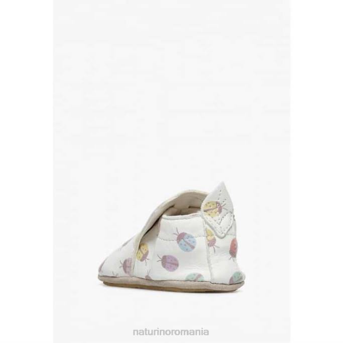bebelus Naturino cremă plumard pantofi de patut cu imprimeu de buburuza 4J4P6