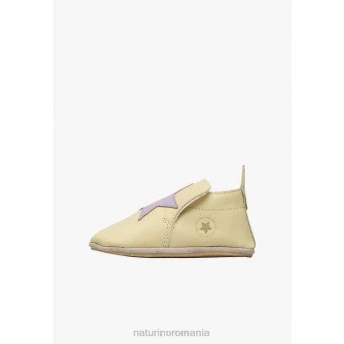 bebelus Naturino galben myjy pantofi de pătuț din piele 4J4P17