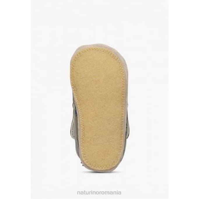 bebelus Naturino gri porumbel plumard pantofi de patut cu imprimeu tigru 4J4P4