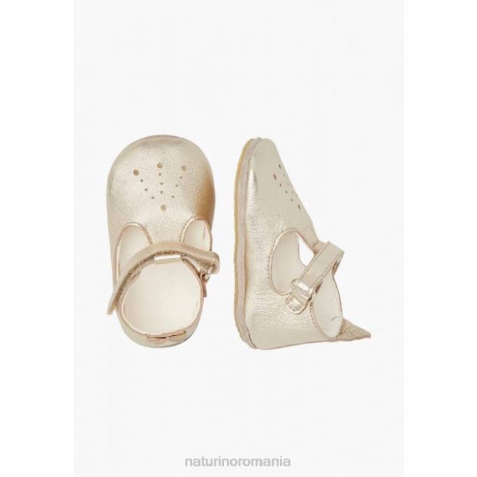 bebelus Naturino platină mup pantofi semideschiși pentru pătuț 4J4P15