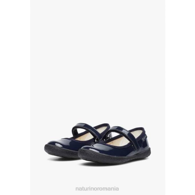 copii Naturino albastru pavia balerini cu bretele din piele lacuita 4J4P539