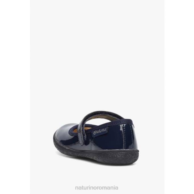 copii Naturino albastru pavia balerini cu bretele din piele lacuita 4J4P539