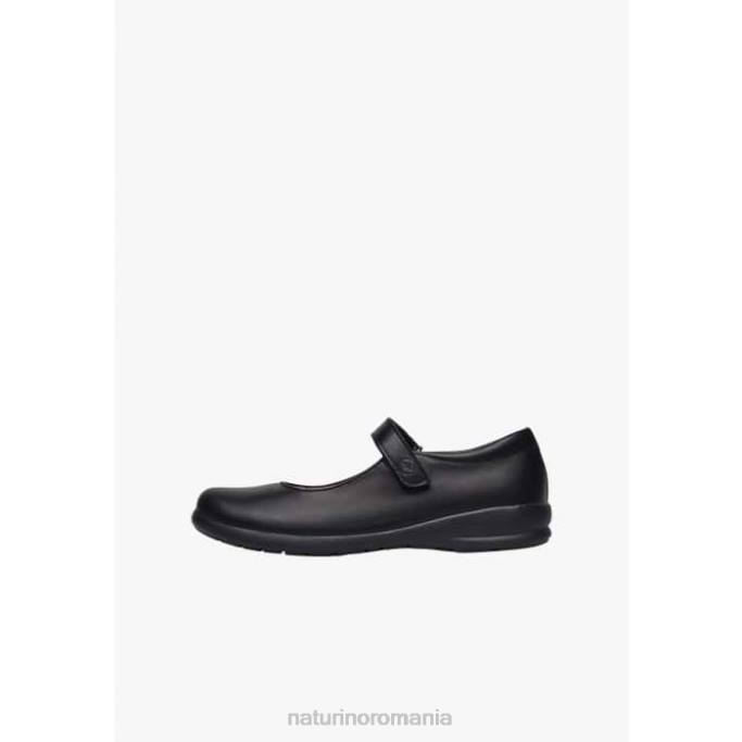 copii Naturino negru catania balerini cu bretele din piele de vitel 4J4P532
