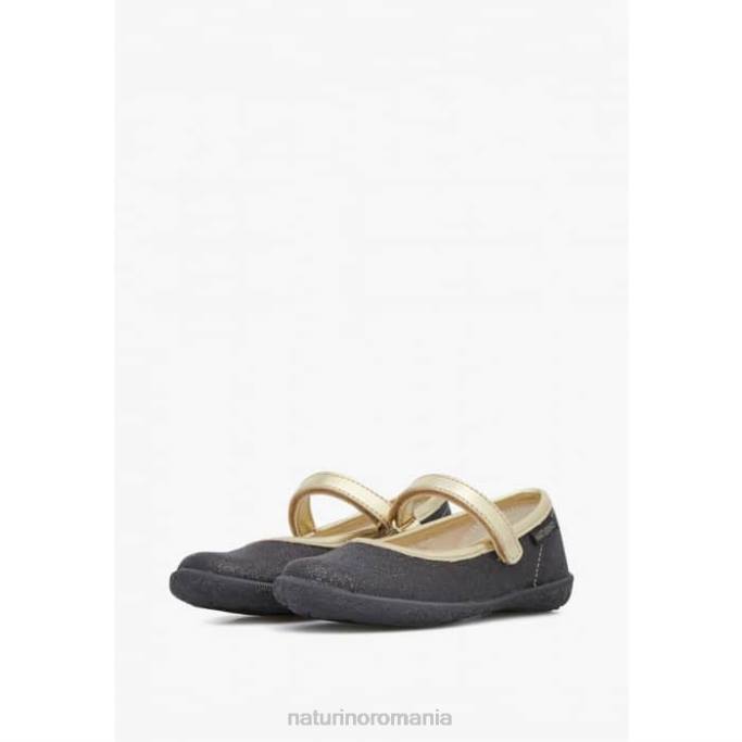 copii Naturino negru-platină pavia balerini cu sclipici cu bareta 4J4P535