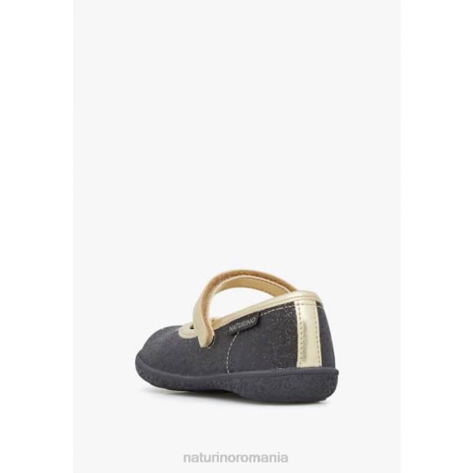 copii Naturino negru-platină pavia balerini cu sclipici cu bareta 4J4P535
