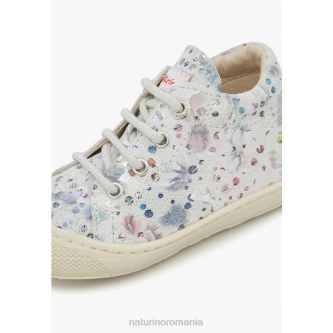 copii Naturino alb cocon pantofi primul pas din piele intoarsa imprimata 4J4P55
