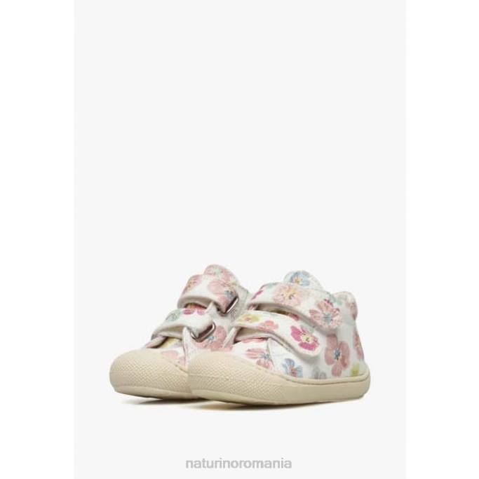copii Naturino alb cocon vl pantofi primii pasi din stofa cu imprimeu floral 4J4P166