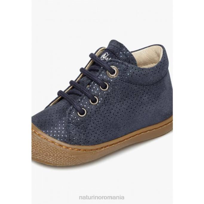 copii Naturino albastru cocon pantofi pentru primul pas din piele intoarsa laminata 4J4P210