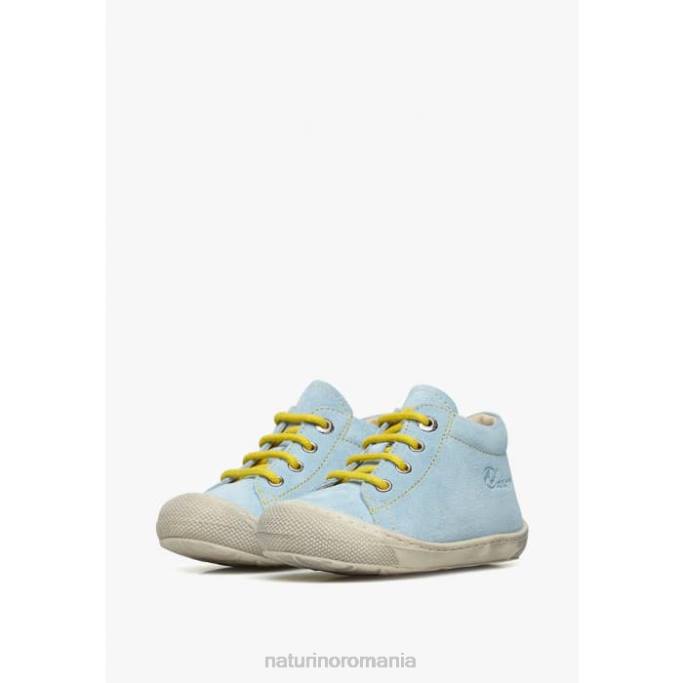 copii Naturino albastru deschis-galben cocon pantofi de piele intoarsa primii pasi 4J4P182