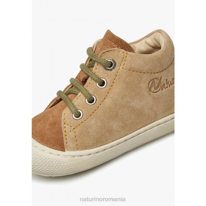 copii Naturino bej-brun cocon pantofi de piele intoarsa primii pasi 4J4P62