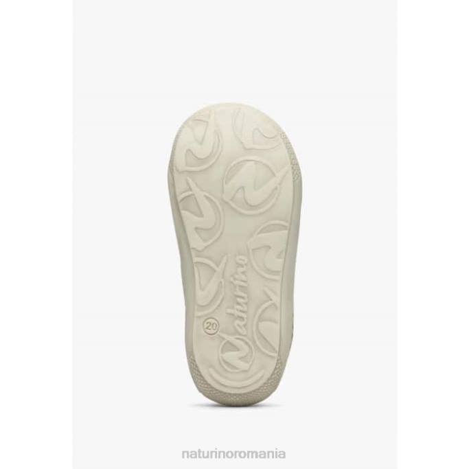 copii Naturino bej-negru cocon pantofi primii pasi din piele intoarsa cu imprimeu ponei 4J4P91