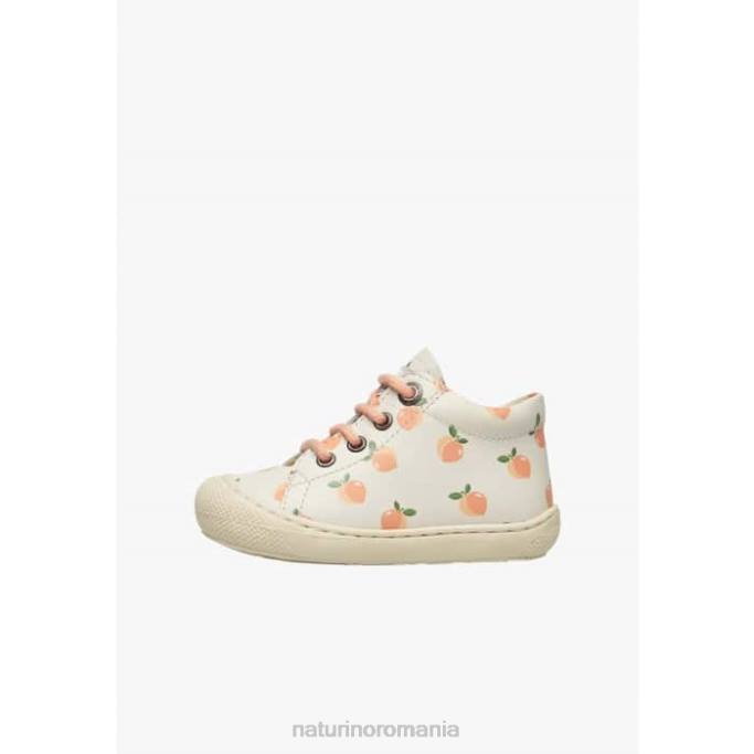 copii Naturino cremă cocon papuci pentru copii din piele cu imprimeu caise 4J4P110