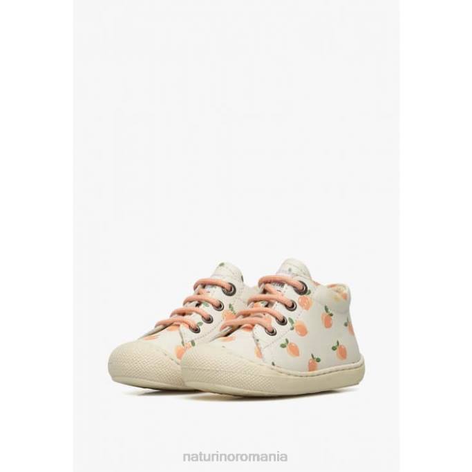 copii Naturino cremă cocon papuci pentru copii din piele cu imprimeu caise 4J4P110
