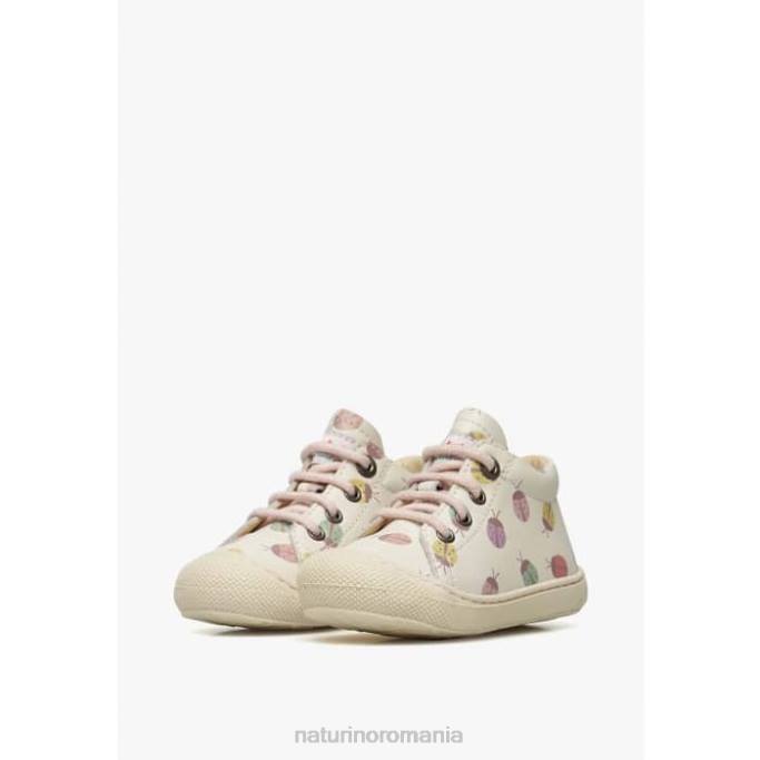 copii Naturino cremă cocon papuci pentru copii mici din piele cu imprimeu buburuza 4J4P104