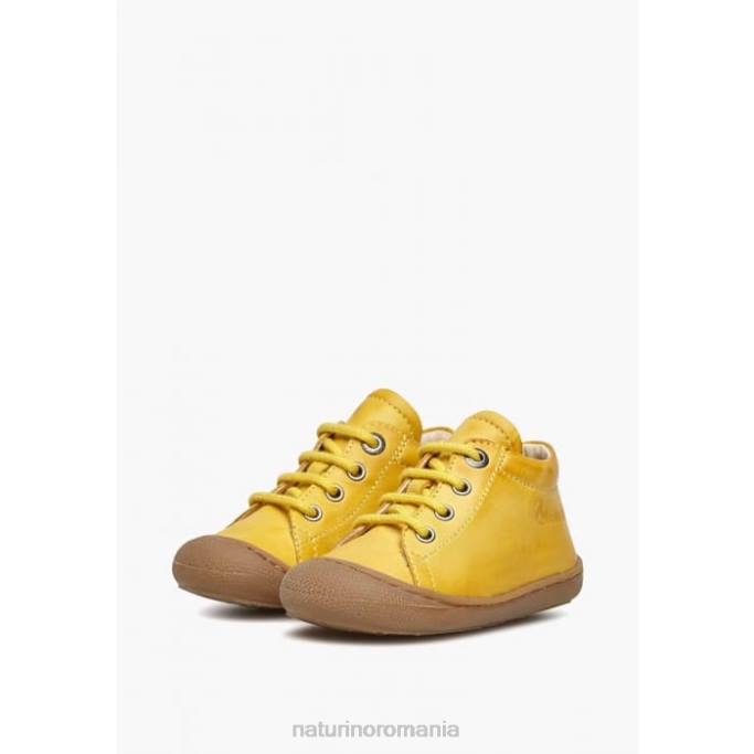 copii Naturino galben cocon pantofi pentru copii din piele napa 4J4P220