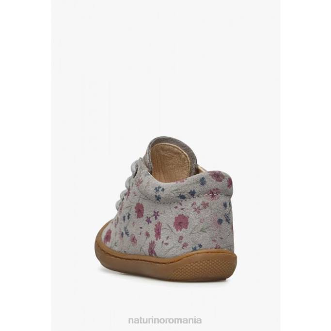 copii Naturino gri cocon pantofi pentru copii mici din piele intoarsa cu imprimeu floral 4J4P190