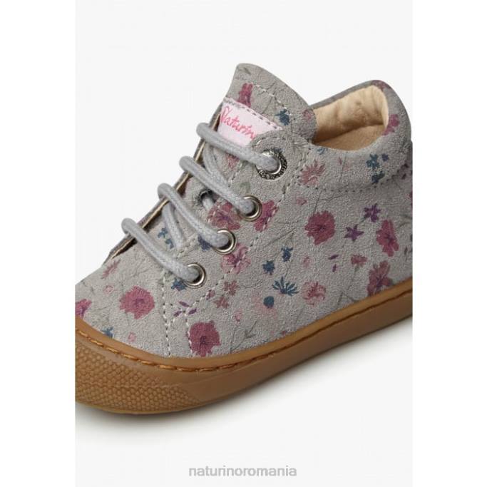 copii Naturino gri cocon pantofi pentru copii mici din piele intoarsa cu imprimeu floral 4J4P190