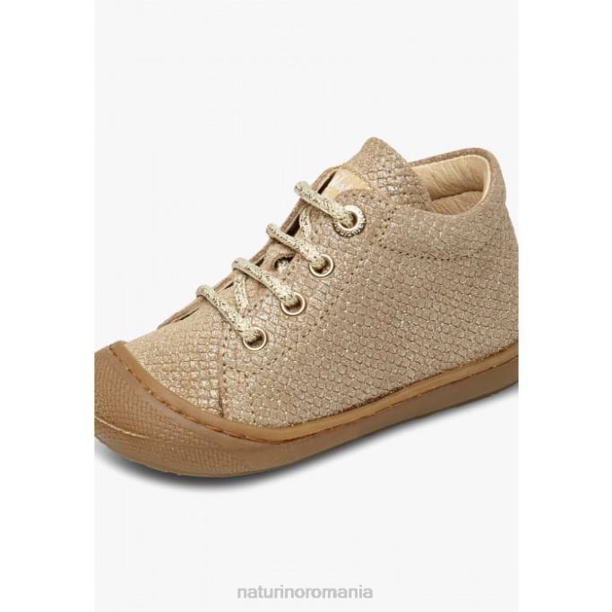 copii Naturino platină cocon pantofi pentru primul pas din piele intoarsa laminata 4J4P225