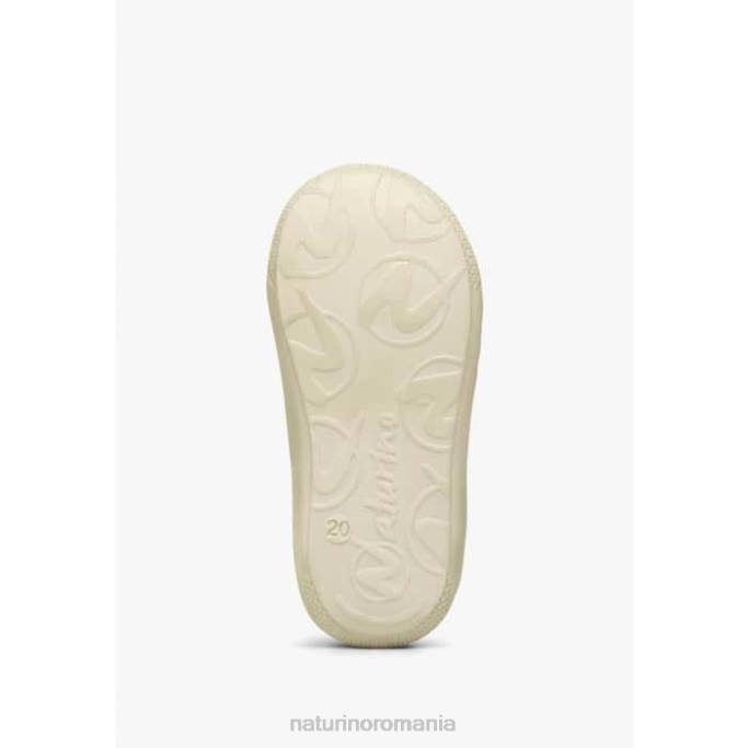copii Naturino platină cocon pantofi pentru primul pas din piele lăcuită și piele de căprioară 4J4P75
