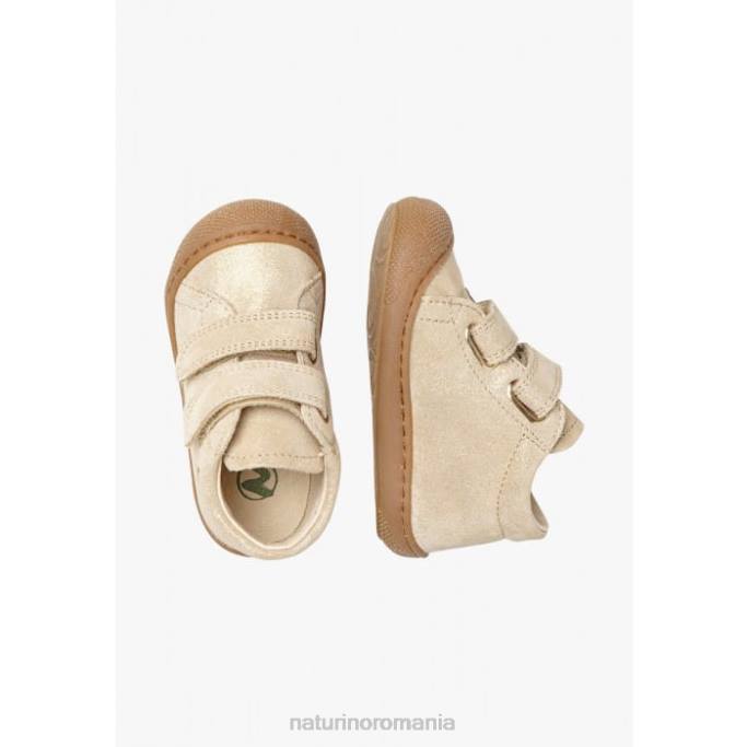 copii Naturino platină cocon vl pantofi pentru primul pas din piele intoarsa cu sclipici 4J4P207