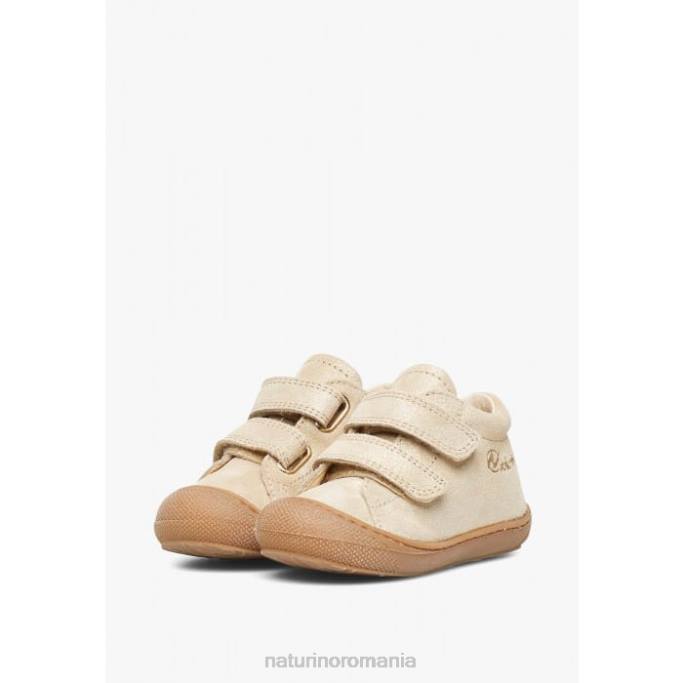 copii Naturino platină cocon vl pantofi pentru primul pas din piele intoarsa cu sclipici 4J4P207
